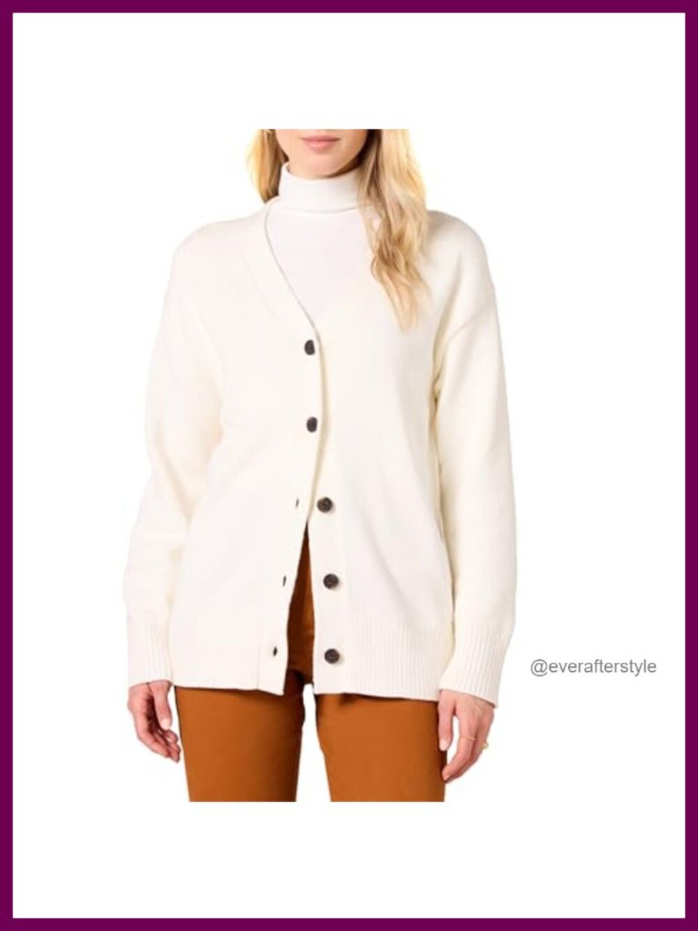 100% Cotton V-Neck Midweight Cardigan Sweater Relaxed Fit Button Front